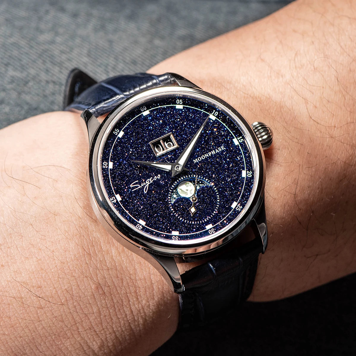 Sugess S401B V3 Moonphase Master – Automatic Big Date Aventurine Dial Luxury Watch