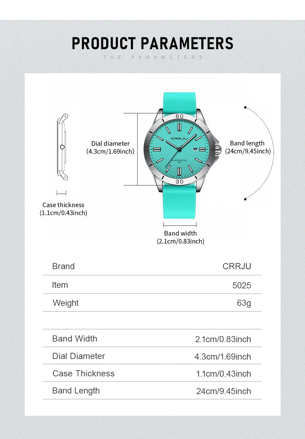 Sleek Sport Quartz Watch with Silicone Band