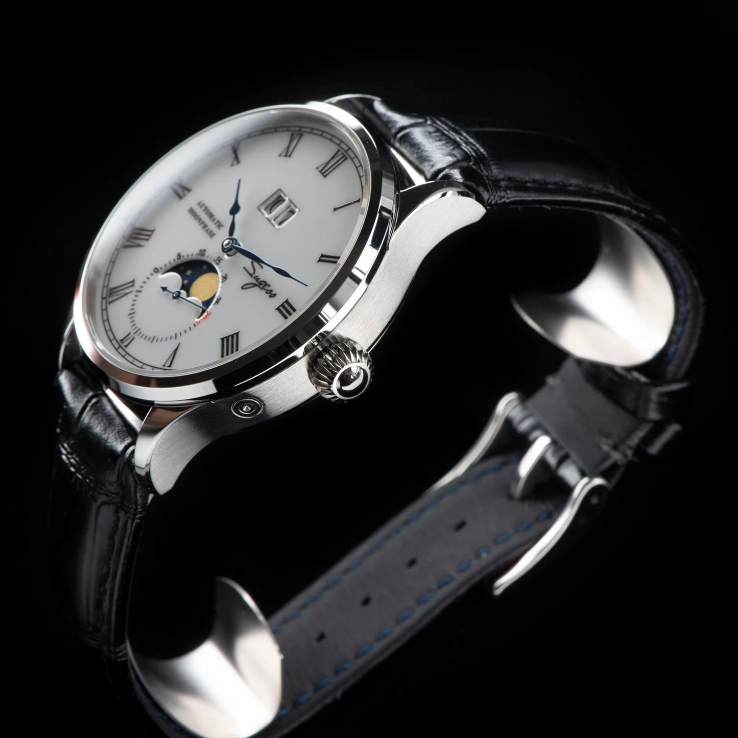 Sugess Moonphase Automatic: Luxury Mechanical Watch with Sapphire Crystal