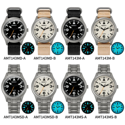 BERNY Titanium Automatic Field Watch – Mechanical Military Wristwatch with Sapphire Crystal
