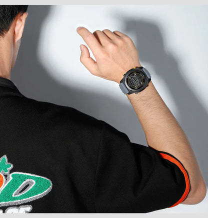 Men's Digital Sports Watch 50M Waterproof HD Electronic Screen with Alarm