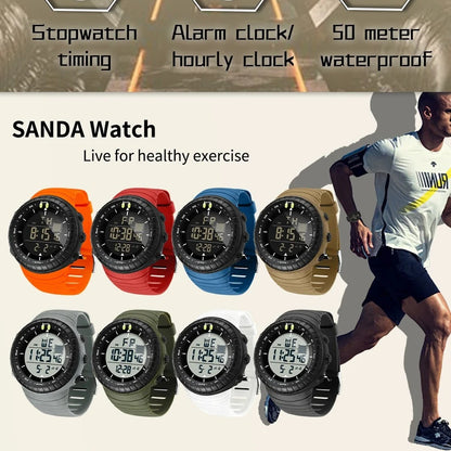 New Sports Electronic Watch LED Alarm Clock Multi functional Night Light & Waterproof