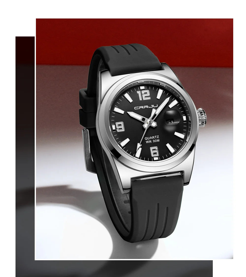 Luminous Sport Quartz Watch with Silicone Strap
