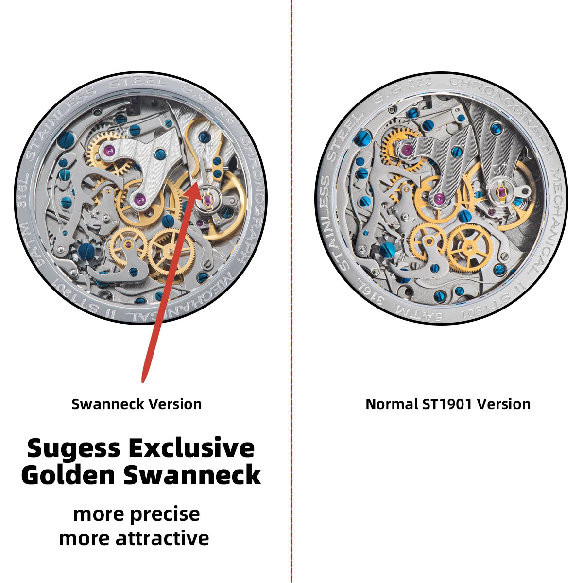 Sugess S365 Chronograph Heritage – 40mm Manual-Wind Mechanical Sports Watch