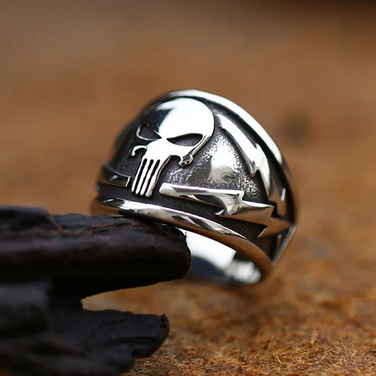 316L Stainless Steel Punisher Skull Ring