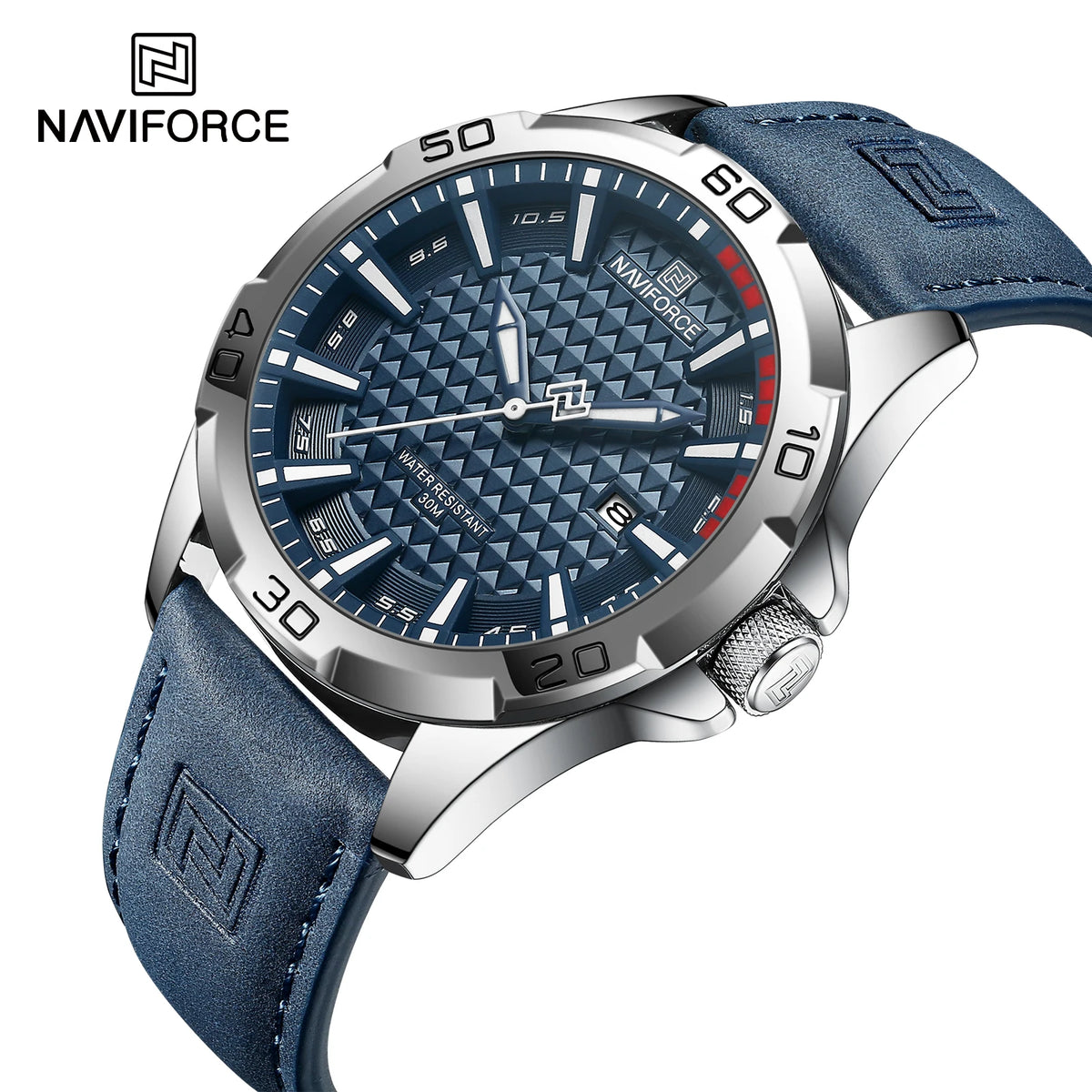 Waterproof Sports Quartz Calendar Watches Leather Strap