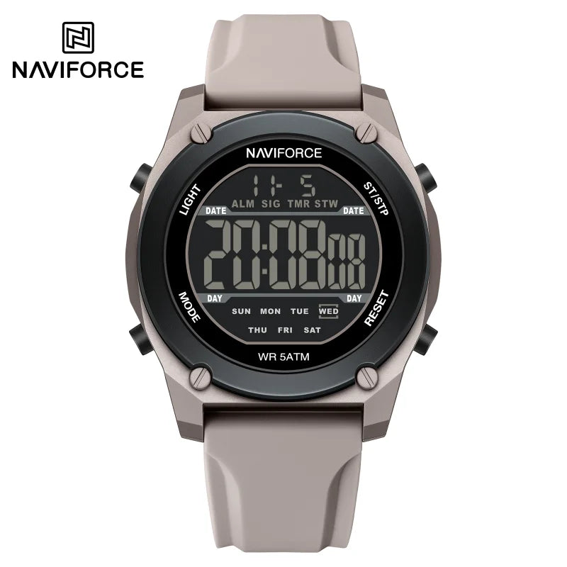 Men's Digital Sports Watch 50M Waterproof HD Electronic Screen with Alarm