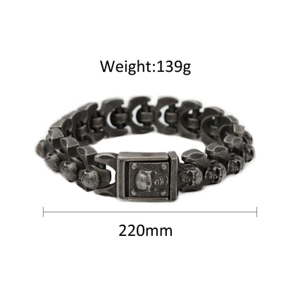 Heavy Skull Bracelet - 316L Stainless Steel