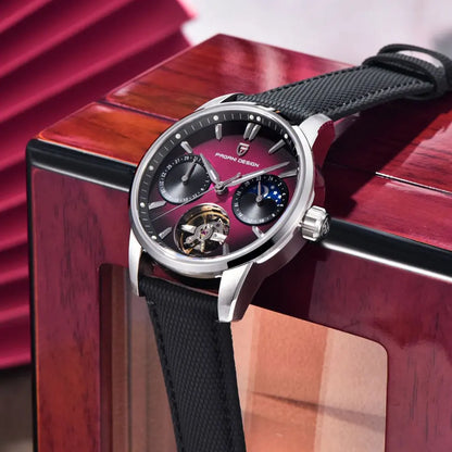 PAGANI DESIGN PD-YS021: Luxury Skeleton Automatic Watch – 100M Waterproof, Sapphire Crystal