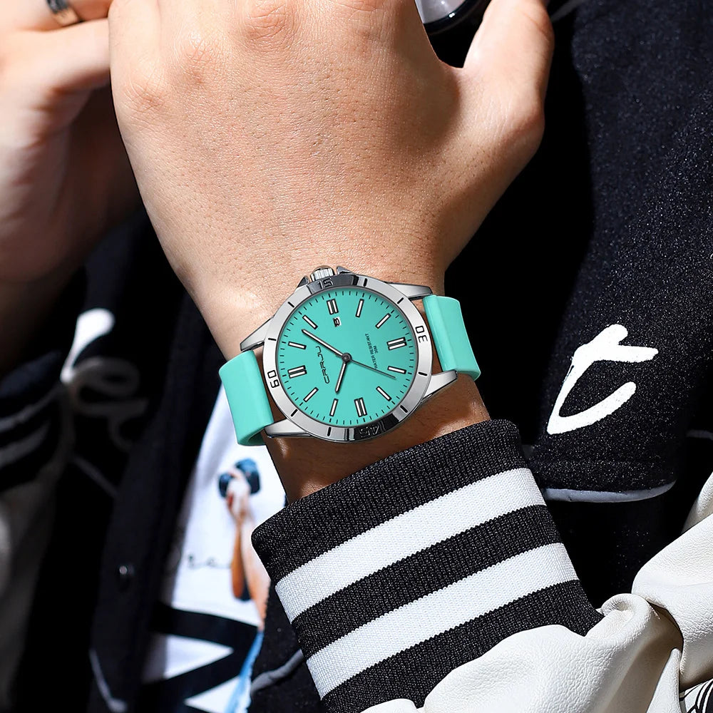Sleek Sport Quartz Watch with Silicone Band