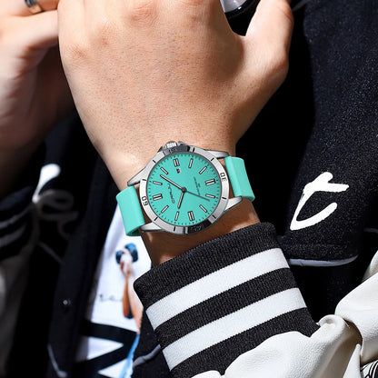 Sleek Sport Quartz Watch with Silicone Band