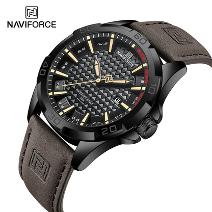 Waterproof Sports Quartz Calendar Watches Leather Strap