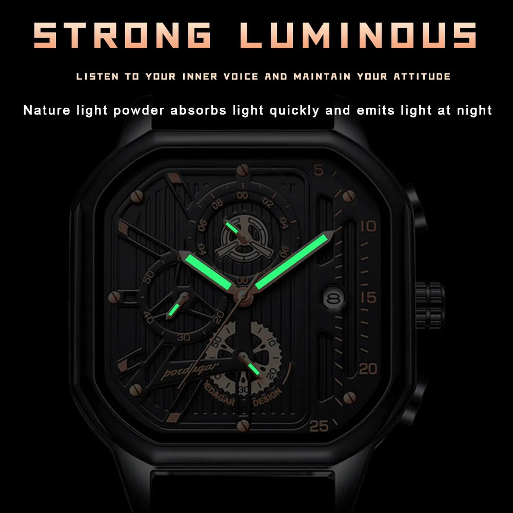Elevate Your Style with the POEDAGAR Luxury Casual Chronograph
