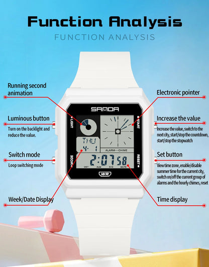 Electronic Watch Multifunction Alarm Calendar Waterproof Sports Watch