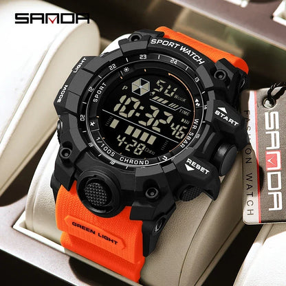 Outdoor Sports Watch Waterproof Analog Digital Multifunction Big Dial Wristwatch