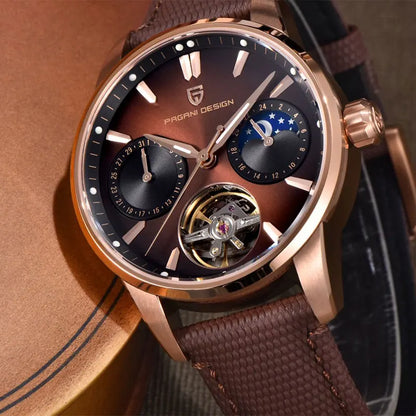 PAGANI DESIGN PD-YS021: Luxury Skeleton Automatic Watch – 100M Waterproof, Sapphire Crystal