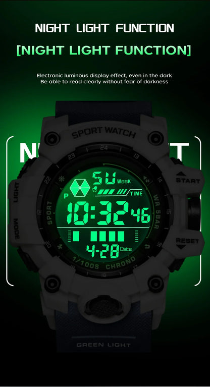Outdoor Sports Watch Waterproof Analog Digital Multifunction Big Dial Wristwatch
