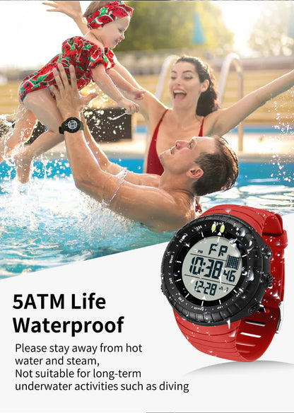 New Sports Electronic Watch LED Alarm Clock Multi functional Night Light & Waterproof