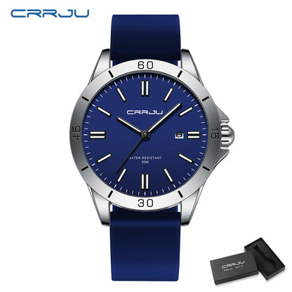 Sleek Sport Quartz Watch with Silicone Band