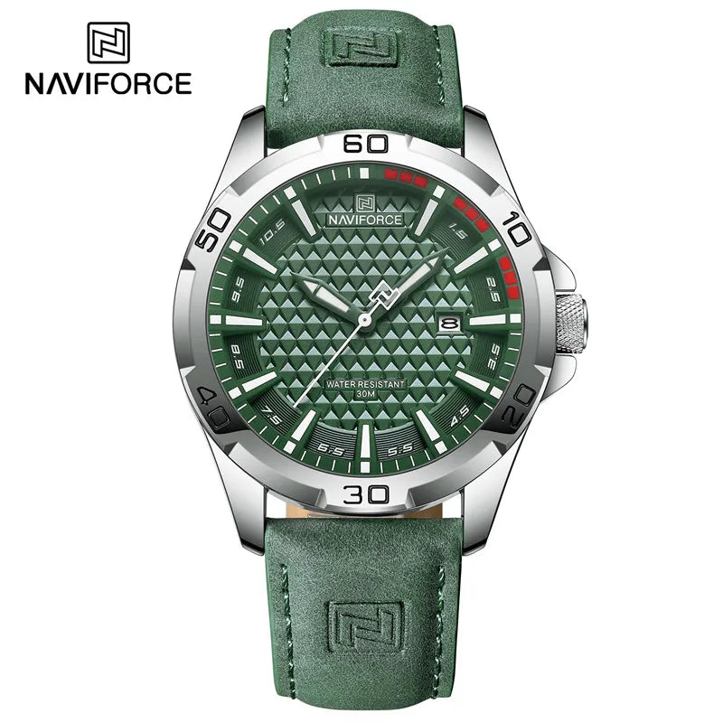 Waterproof Sports Quartz Calendar Watches Leather Strap