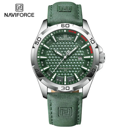 Waterproof Sports Quartz Calendar Watches Leather Strap