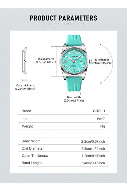 Luminous Sport Quartz Watch with Silicone Strap