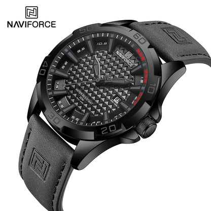 Waterproof Sports Quartz Calendar Watches Leather Strap