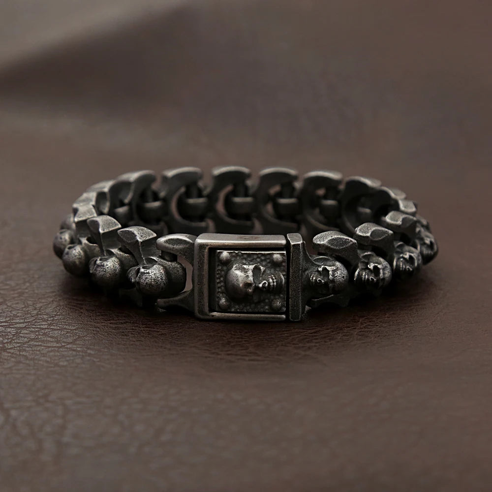 Heavy Skull Bracelet - 316L Stainless Steel