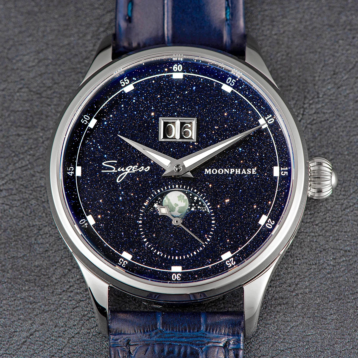 Sugess S401B V3 Moonphase Master – Automatic Big Date Aventurine Dial Luxury Watch