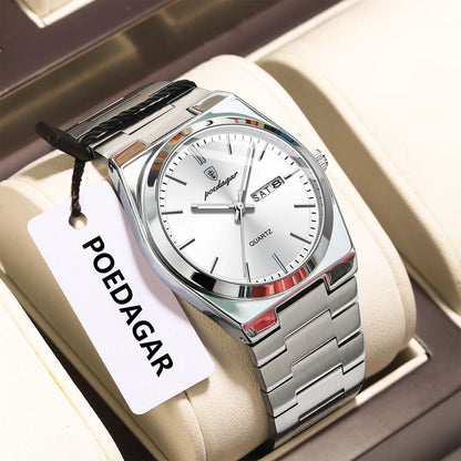 POEDAGAR Luminous, Waterproof Luxury Men's Quartz Wristwatch Day/Date
