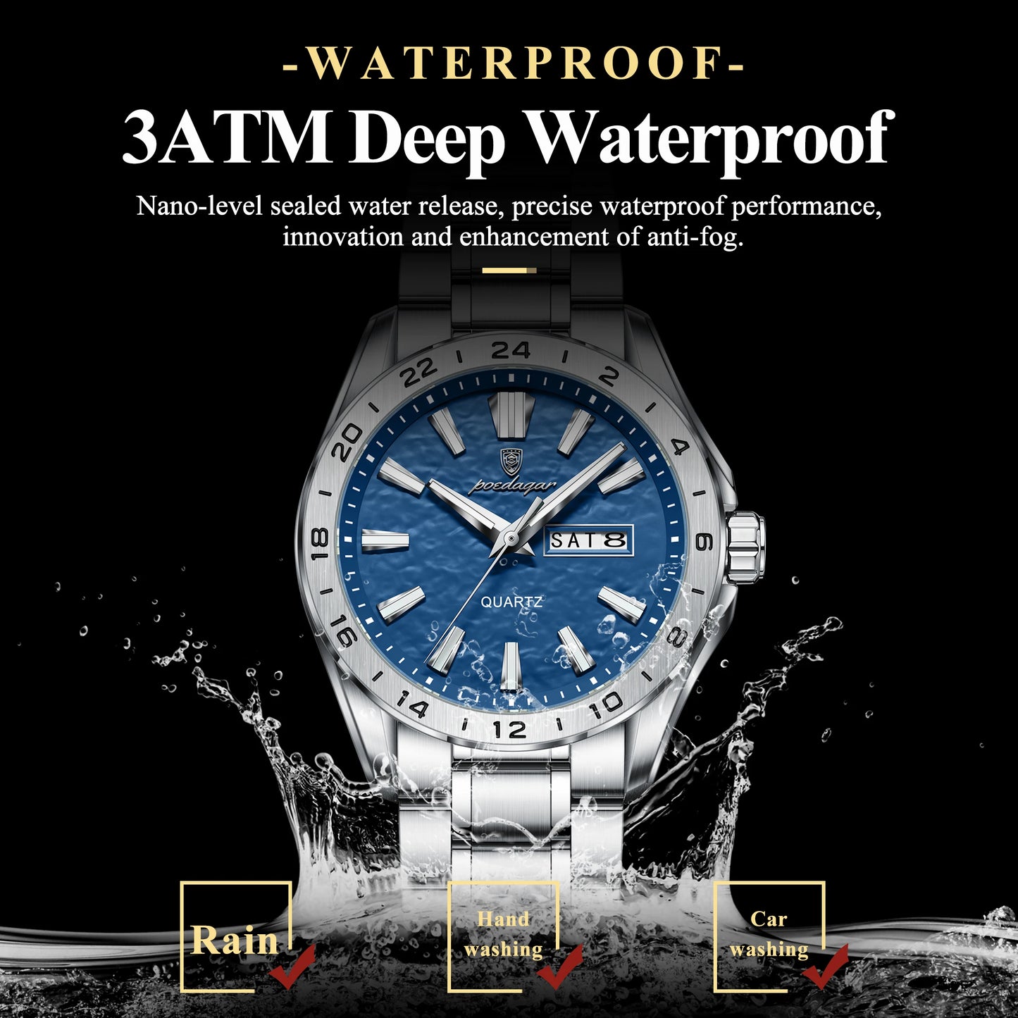 Poedagar "Wave-Dial" Sport Luxury – Day/Date Edition