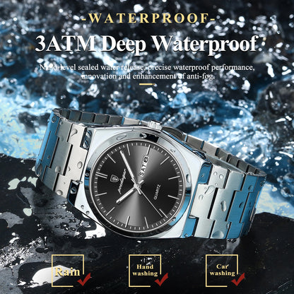 POEDAGAR Luminous, Waterproof Luxury Men's Quartz Wristwatch Day/Date