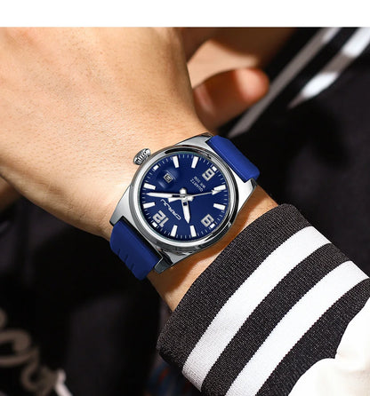 Luminous Sport Quartz Watch with Silicone Strap