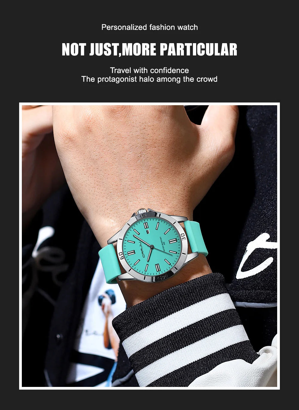 Sleek Sport Quartz Watch with Silicone Band