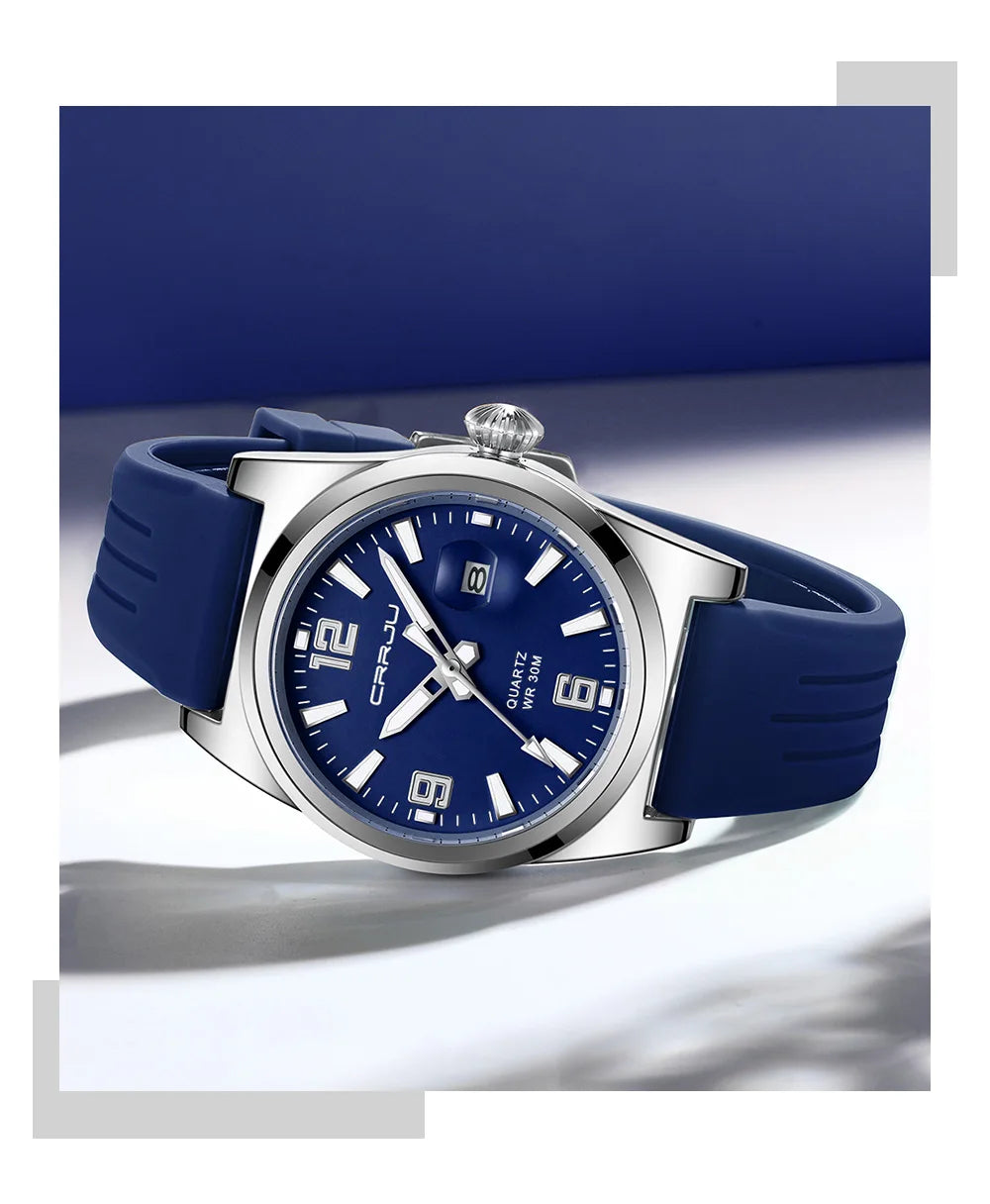 Luminous Sport Quartz Watch with Silicone Strap