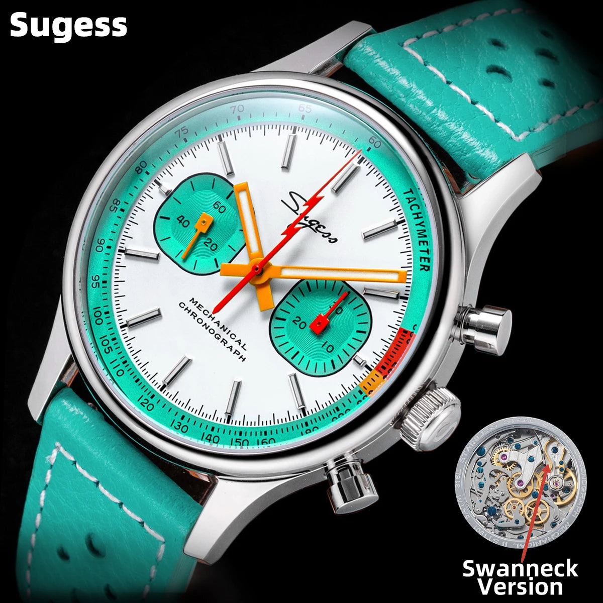 Sugess S365 Chronograph Heritage – 40mm Manual-Wind Mechanical Sports Watch
