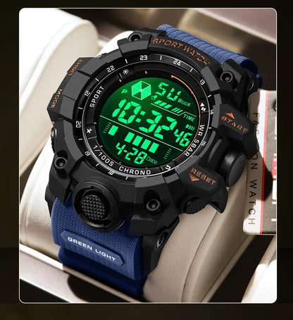 Outdoor Sports Watch Waterproof Analog Digital Multifunction Big Dial Wristwatch
