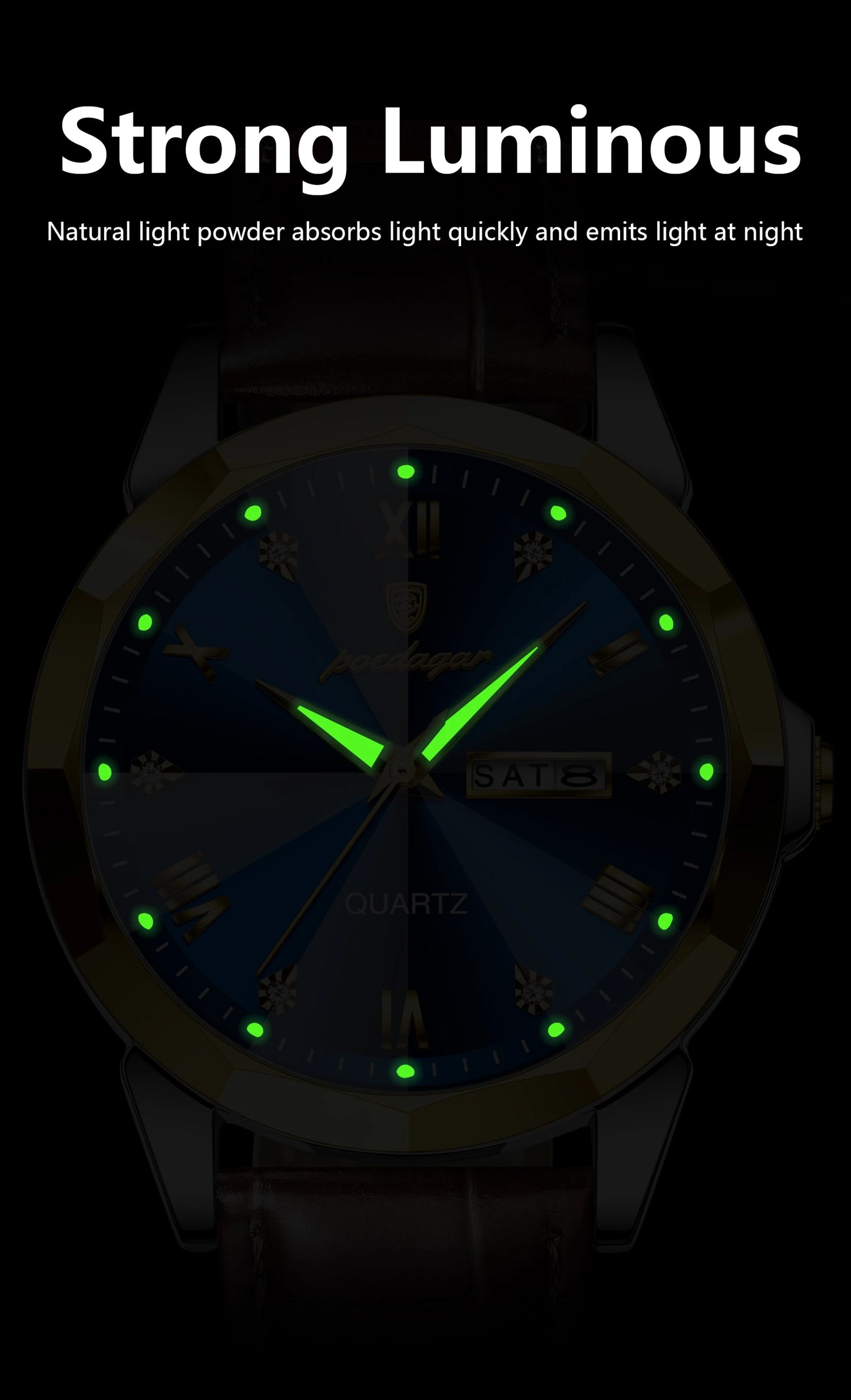 Classic Men’s Leather Quartz Watch – Day & Date