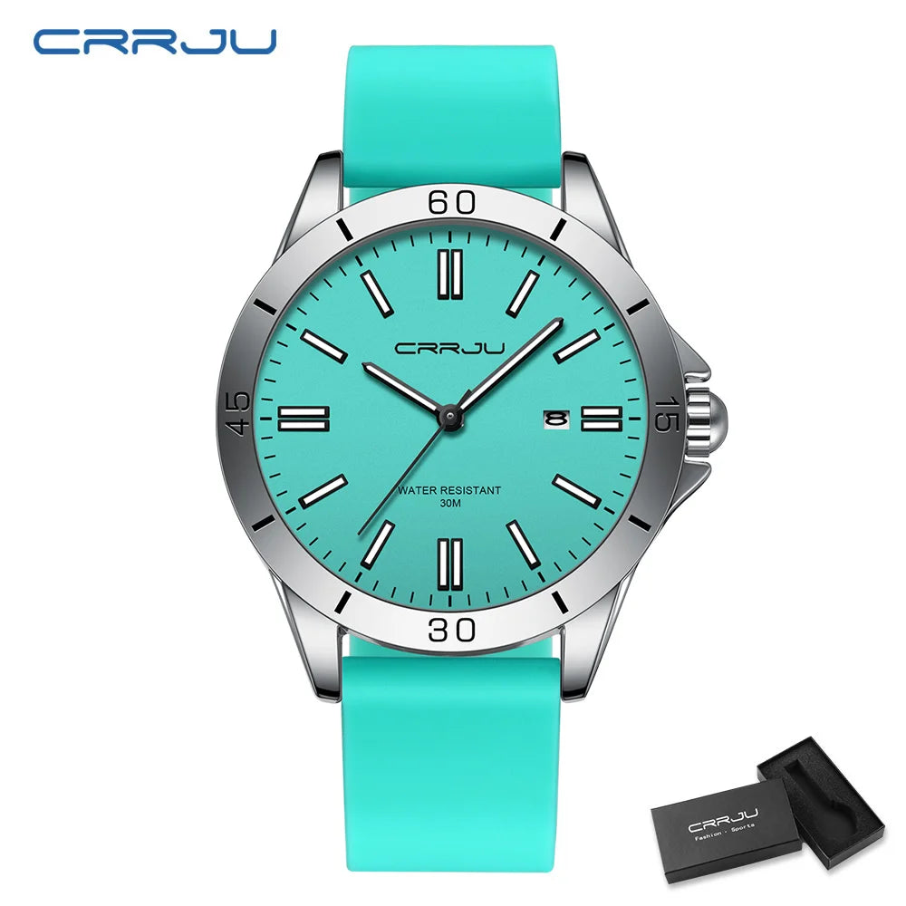 Sleek Sport Quartz Watch with Silicone Band