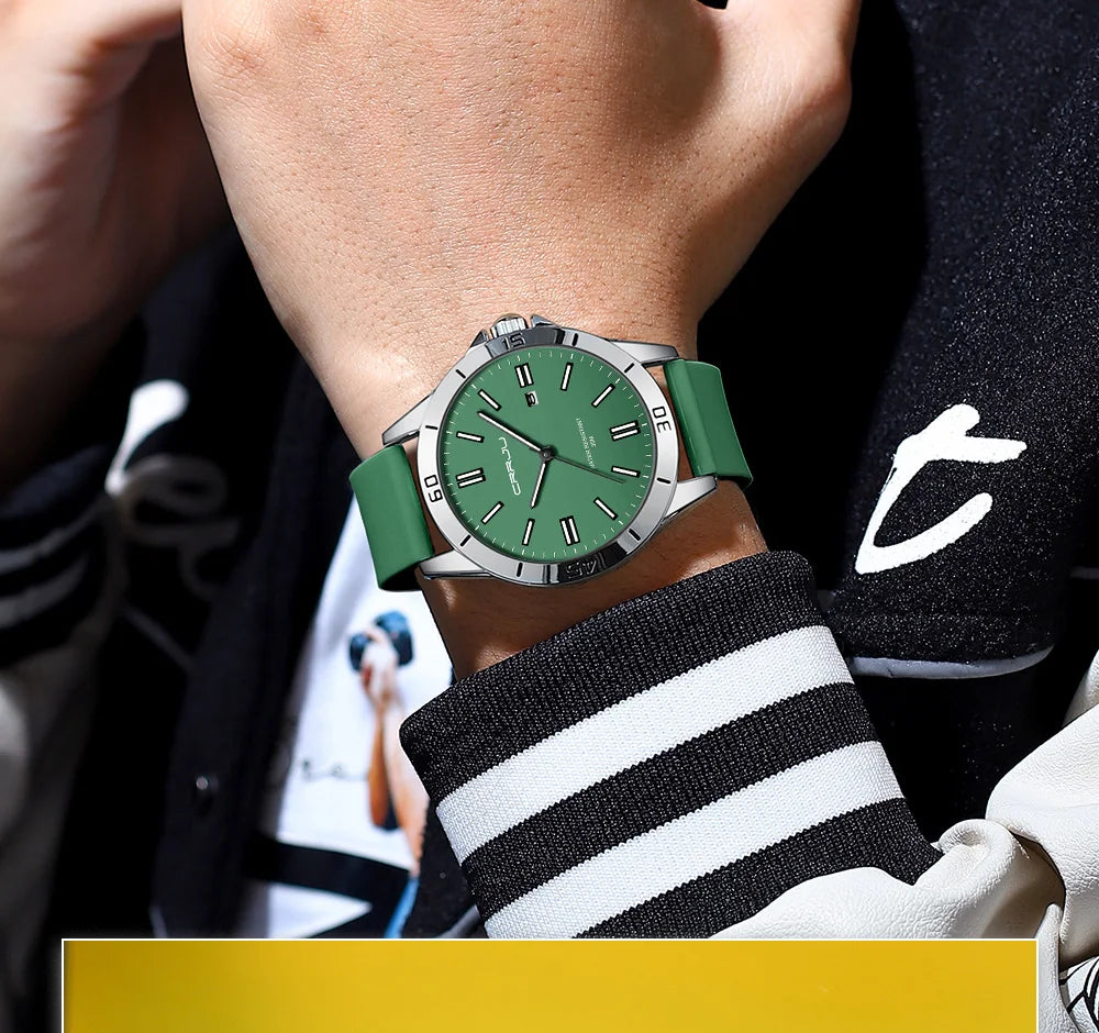 Sleek Sport Quartz Watch with Silicone Band