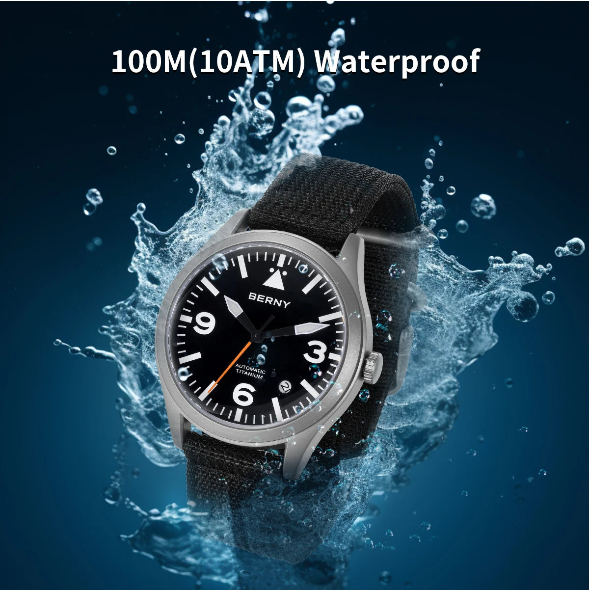 BERNY Titanium Automatic Field Watch – Mechanical Military Wristwatch with Sapphire Crystal