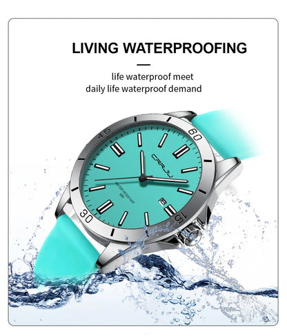 Sleek Sport Quartz Watch with Silicone Band