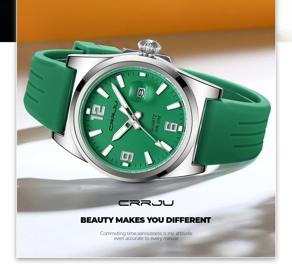 Luminous Sport Quartz Watch with Silicone Strap