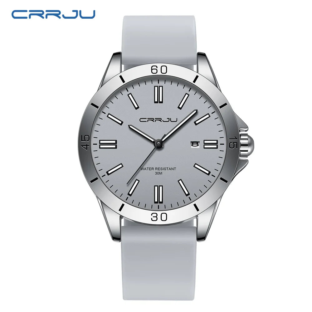 Sleek Sport Quartz Watch with Silicone Band