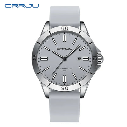 Sleek Sport Quartz Watch with Silicone Band