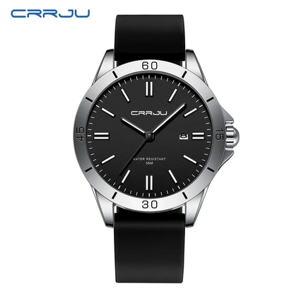 Sleek Sport Quartz Watch with Silicone Band