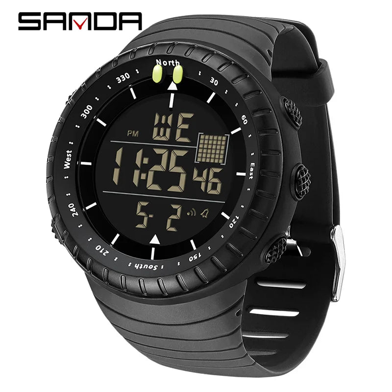 New Sports Electronic Watch LED Alarm Clock Multi functional Night Light & Waterproof