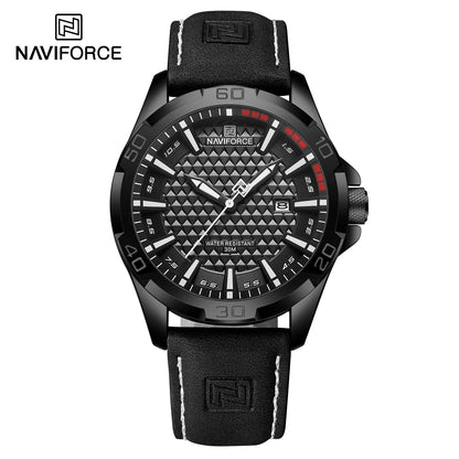Waterproof Sports Quartz Calendar Watches Leather Strap