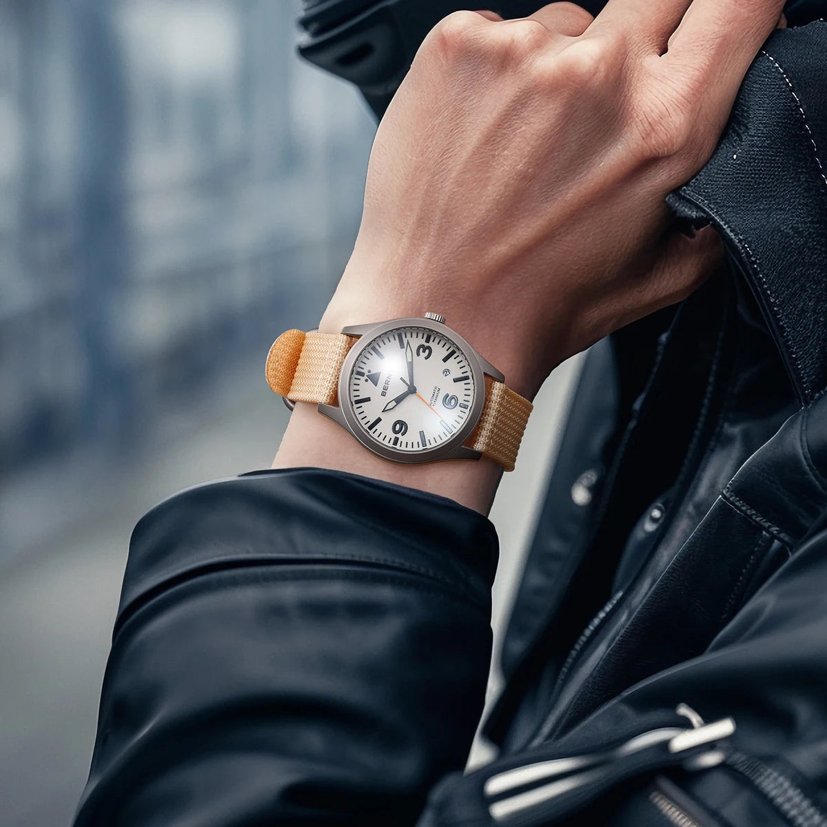 BERNY Titanium Automatic Field Watch – Mechanical Military Wristwatch with Sapphire Crystal