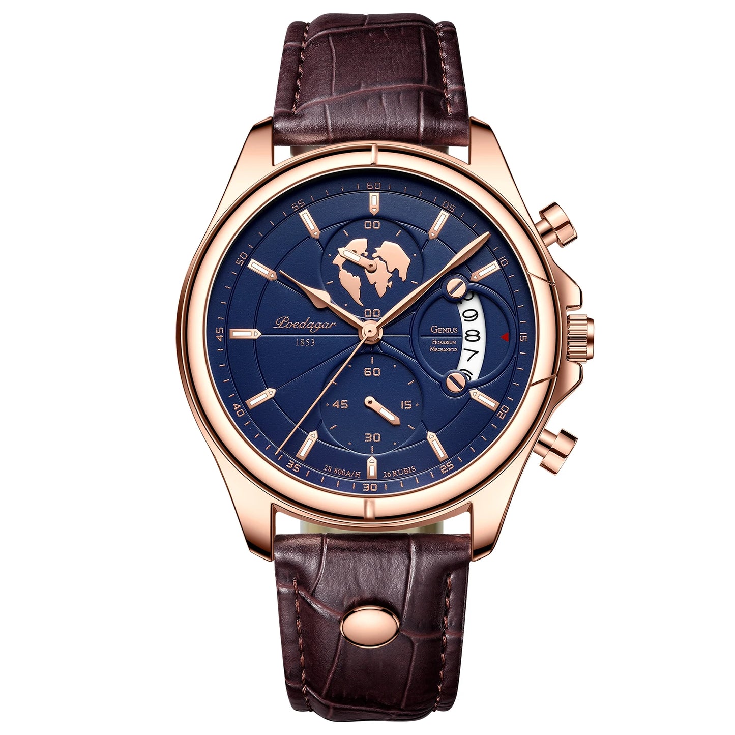 Luxury Men's Business Leather Quartz Watch – Waterproof with Chronograph and Date